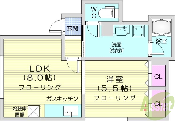 地下鉄東西線 発寒南駅 徒歩20分 2階建 築33年の間取り写真