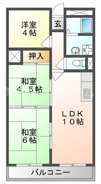 門真市末広町のマンションの間取り