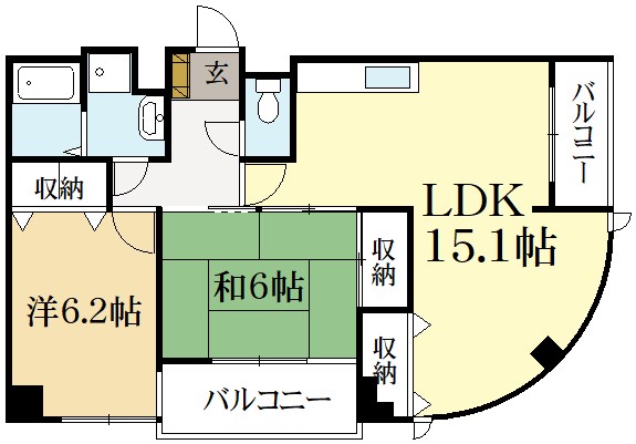 京都市北区上賀茂向縄手町のマンションの間取り