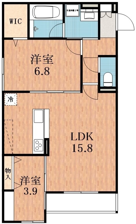 大阪市阿倍野区西田辺町のアパートの間取り