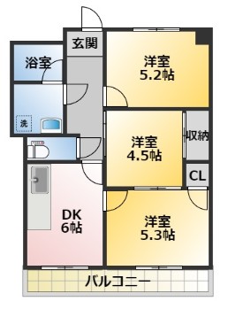 西尾市西幡豆町のマンションの間取り