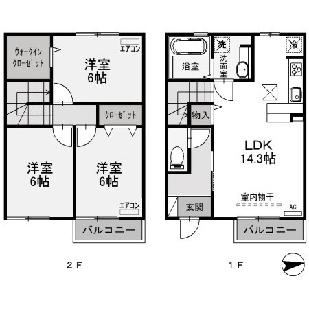 熊谷市末広のアパートの間取り