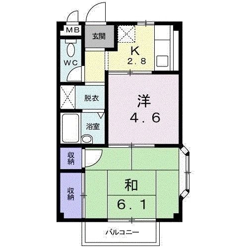 龍ケ崎市城ノ内のアパートの間取り