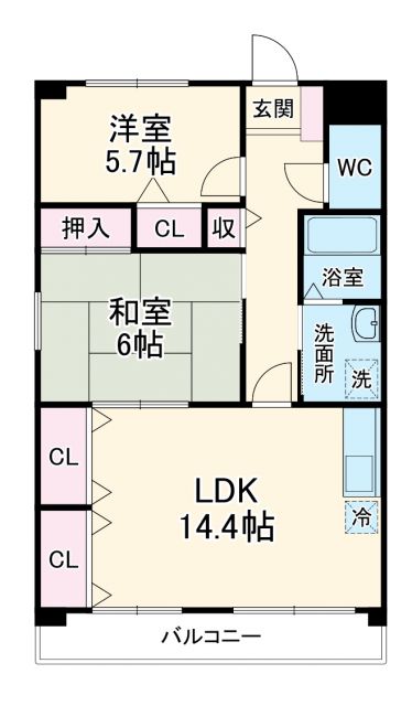 あま市新居屋のマンションの間取り