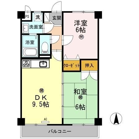 和歌山市中之島のマンションの間取り