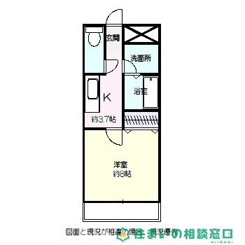 岡崎市牧御堂町のアパートの間取り