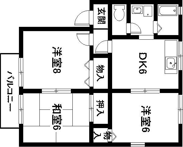 【新城市富沢のアパートの間取り】