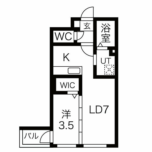 札幌市豊平区西岡四条のマンションの間取り