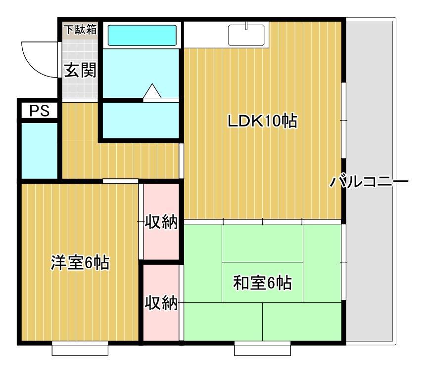 鹿児島市南栄のマンションの間取り