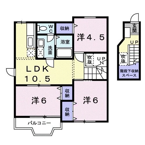 岩国市中津町のアパートの間取り