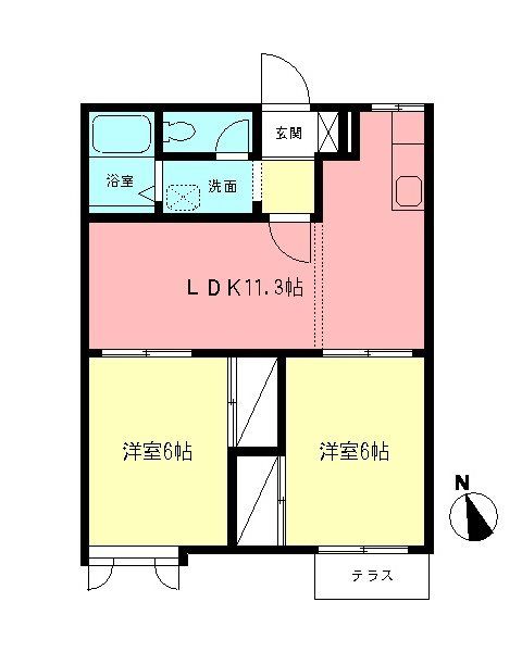 相模原市南区磯部のアパートの間取り