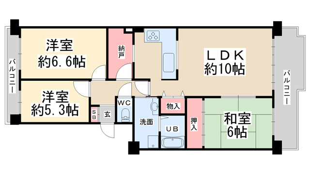 【サウンズヒルH棟の間取り】