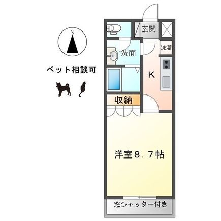 一宮市大和町妙興寺のアパートの間取り