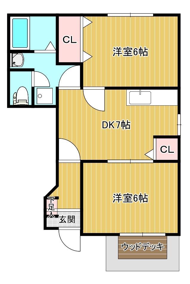 鹿児島市玉里団地のアパートの間取り