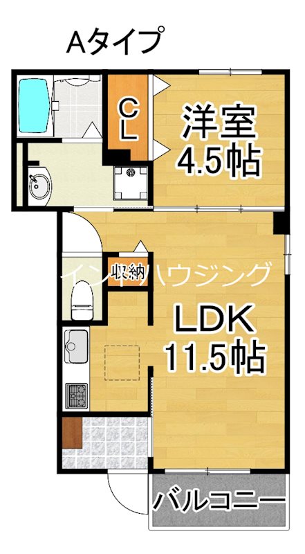 大阪市住之江区新北島のアパートの間取り