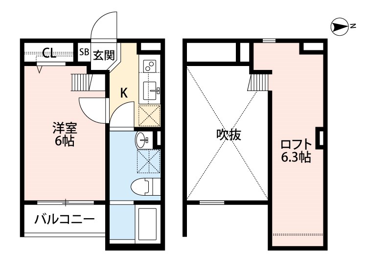 大阪市東成区東中本のアパートの間取り