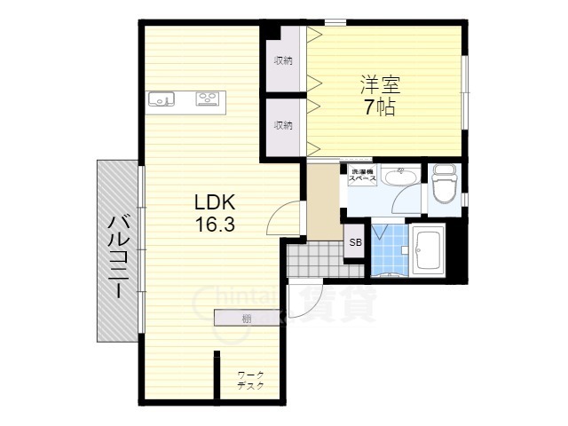 川西市下財町のアパートの間取り