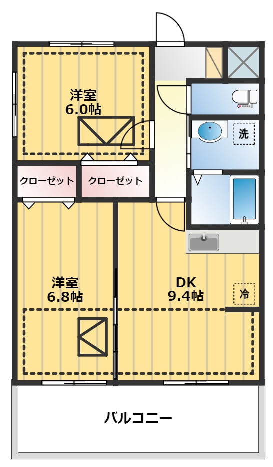 ルネスドゥエクスアンプロヴァンスの間取り