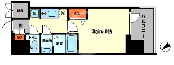 プレサンス大国町アドロッソの間取り