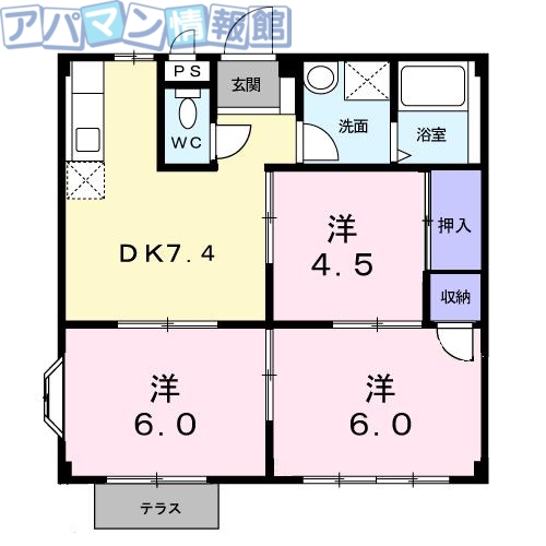 【新潟市東区下場本町のアパートの間取り】