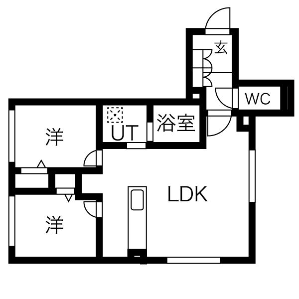 札幌市中央区南十一条西のマンションの間取り