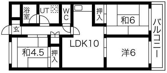 加古川市平岡町新在家のマンションの間取り