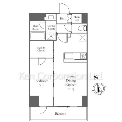 ＢＲＩＣＫ　ＲＥＳＩＤＥＮＣＥ　築地明石町の間取り