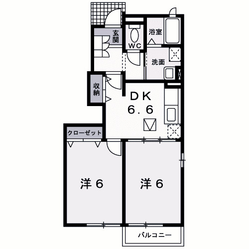 高崎市吉井町本郷のアパートの間取り