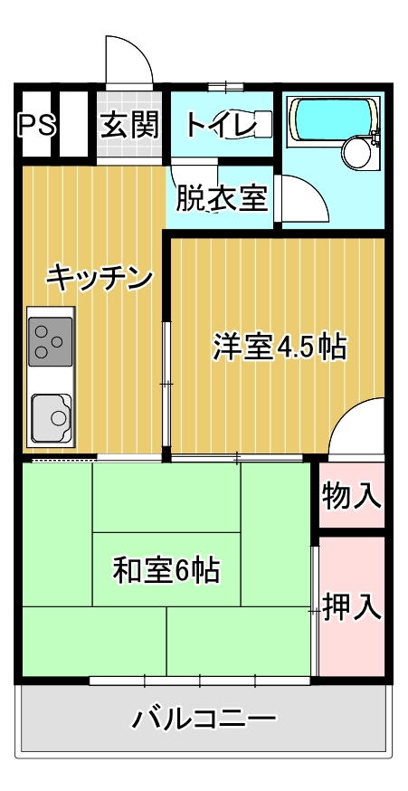 御殿場市山之尻のマンションの間取り