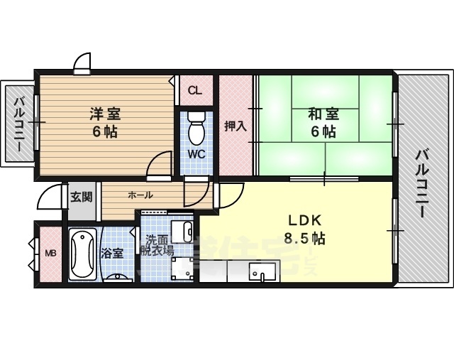 大阪市淀川区田川のマンションの間取り