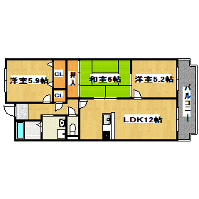 神戸市西区竜が岡のマンションの間取り