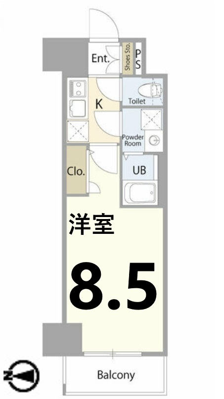 【名古屋市中区大井町のマンションの間取り】