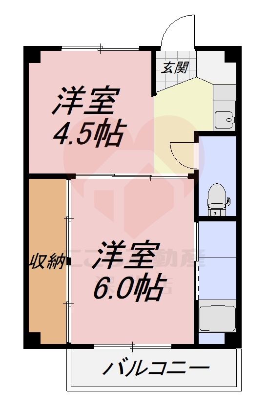 堺市東区南野田のマンションの間取り