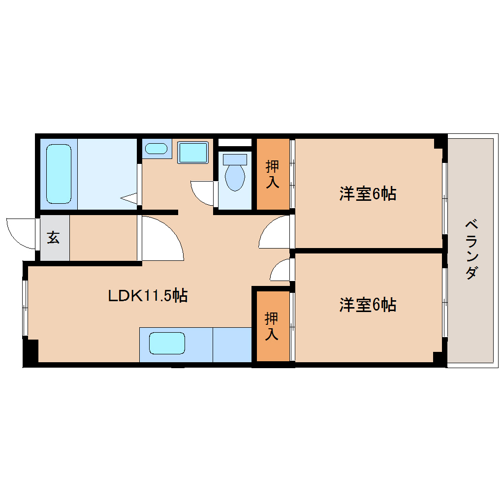 奈良市大宮町のマンションの間取り