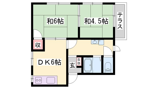 サンハイツ学園前の間取り