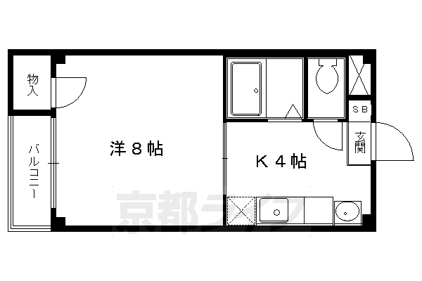 京都市左京区田中古川町のマンションの間取り