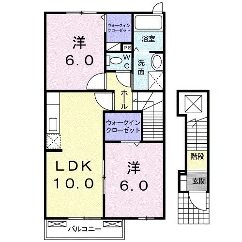 観音寺市村黒町のアパートの間取り