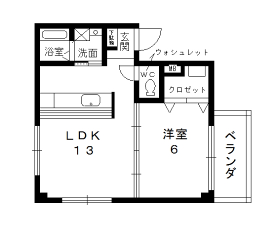 堺市堺区熊野町東のマンションの間取り