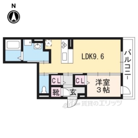 京都市上京区主税町のアパートの間取り