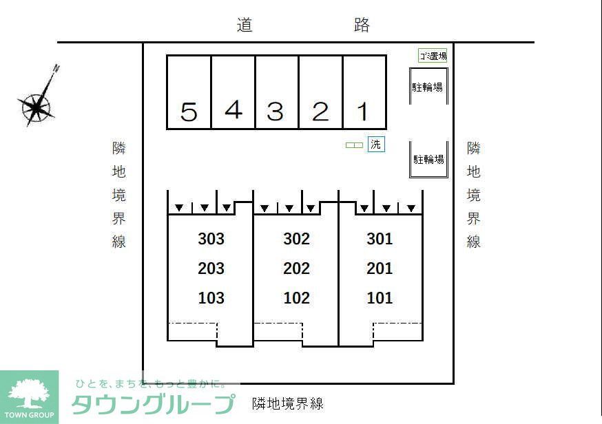 【名古屋市中川区柳瀬町のアパートの駐車場】