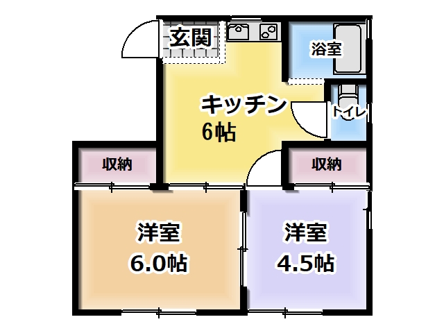 上尾市大字原市のアパートの間取り