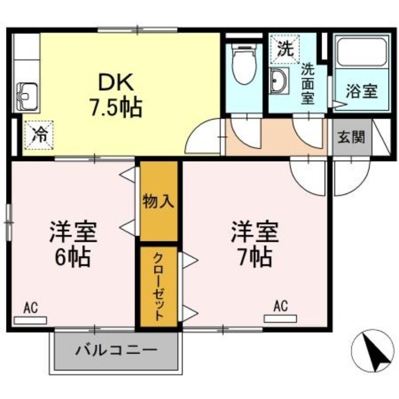 高松市円座町のアパートの間取り