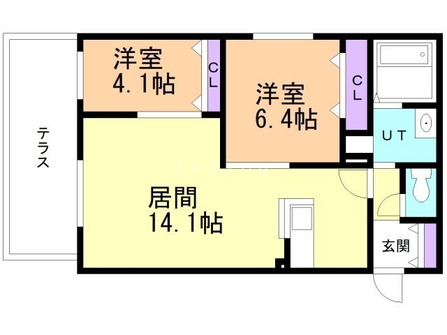 札幌市北区北三十八条西のマンションの間取り