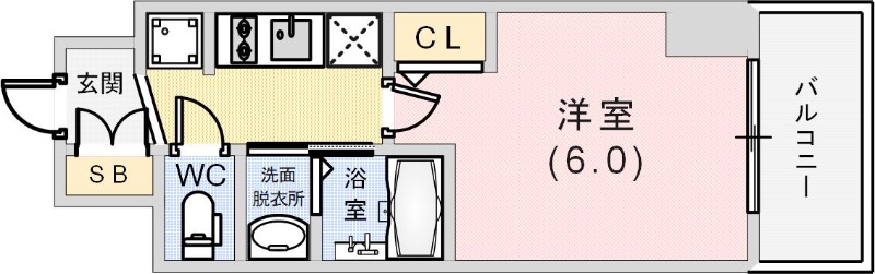 エステムコート神戸湊町の間取り写真