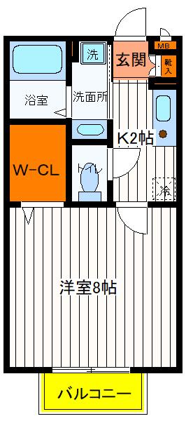 ＪＲ中央線 立川駅 徒歩23分 2階建 築24年の間取り写真