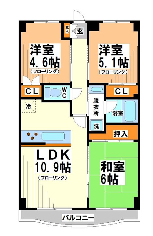 コンフォート聖蹟 当社管理物件の間取り写真