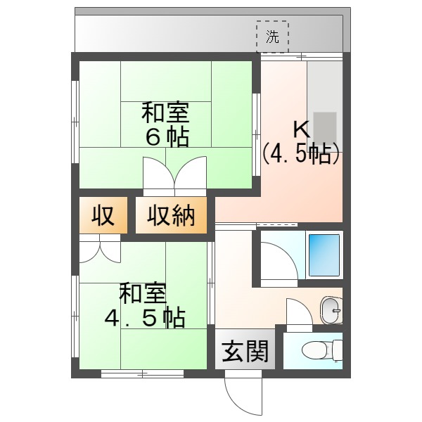 八本町コーポの間取り写真