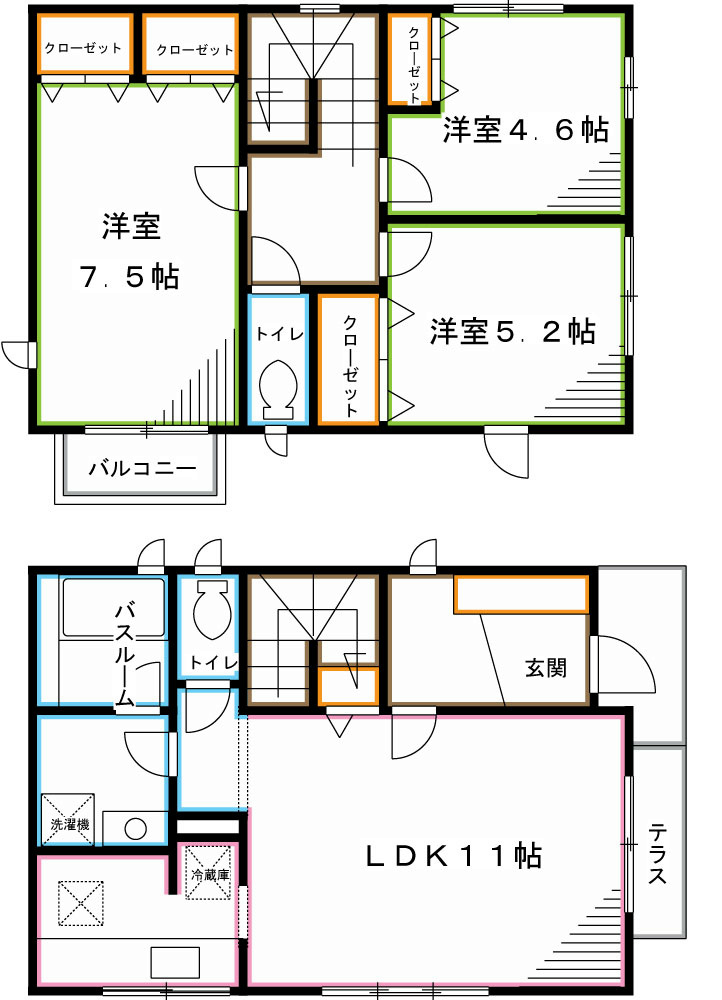 京王井の頭線 高井戸駅 徒歩8分 2階建 築18年の間取り写真