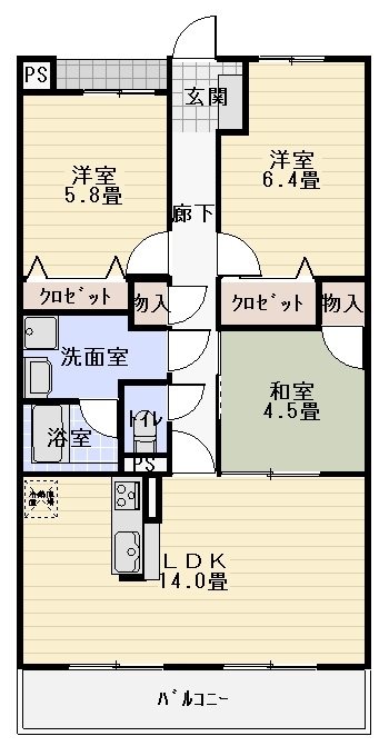 シャトー草薙の間取り写真