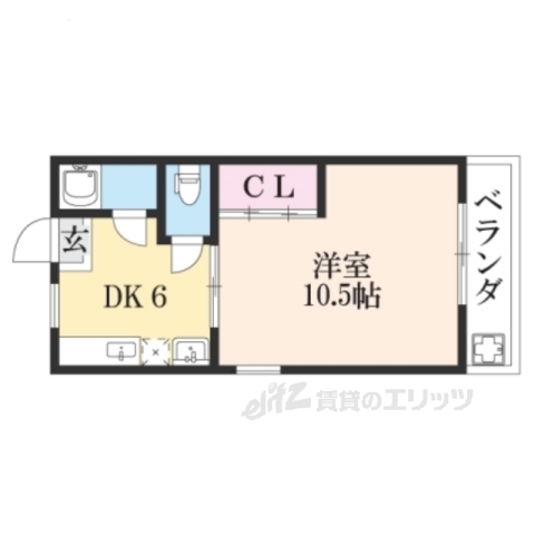 宇治市莵道のマンションの間取り